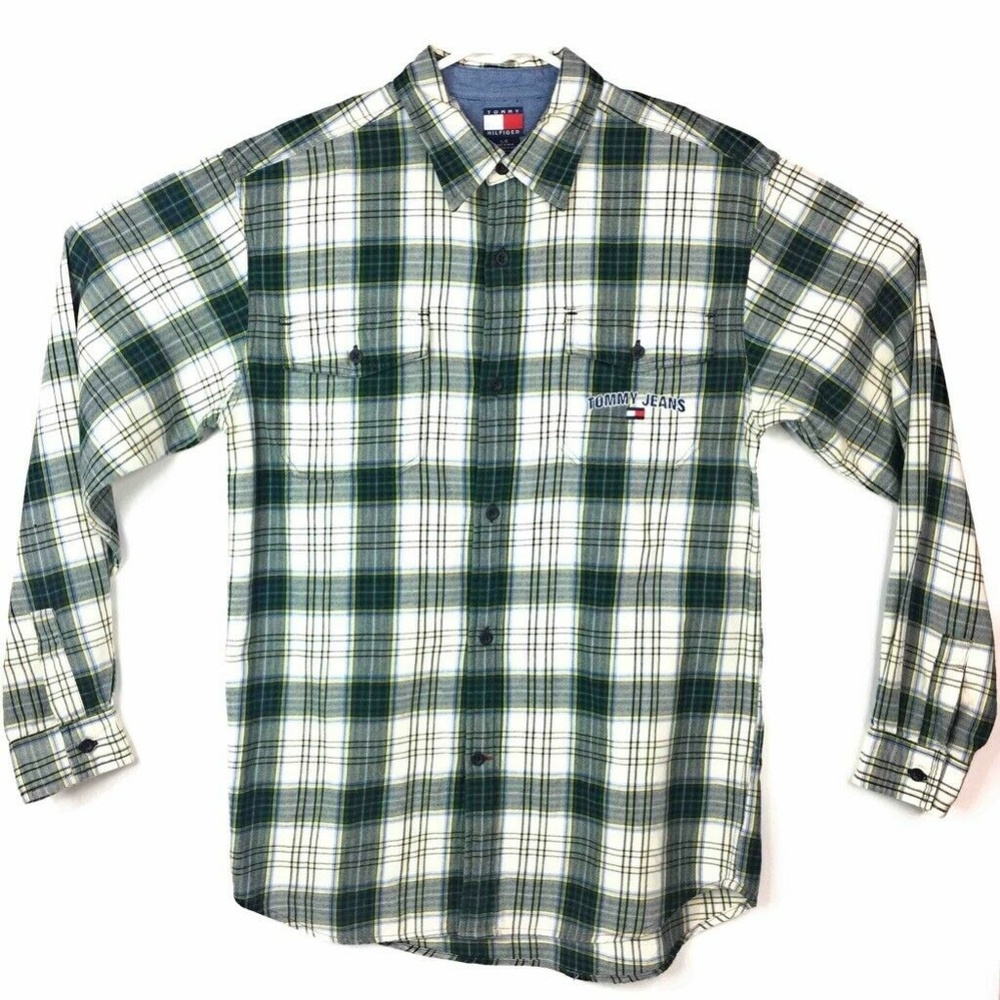 Tommy Hilfiger Jeans Mens Button-Up Shirt White L